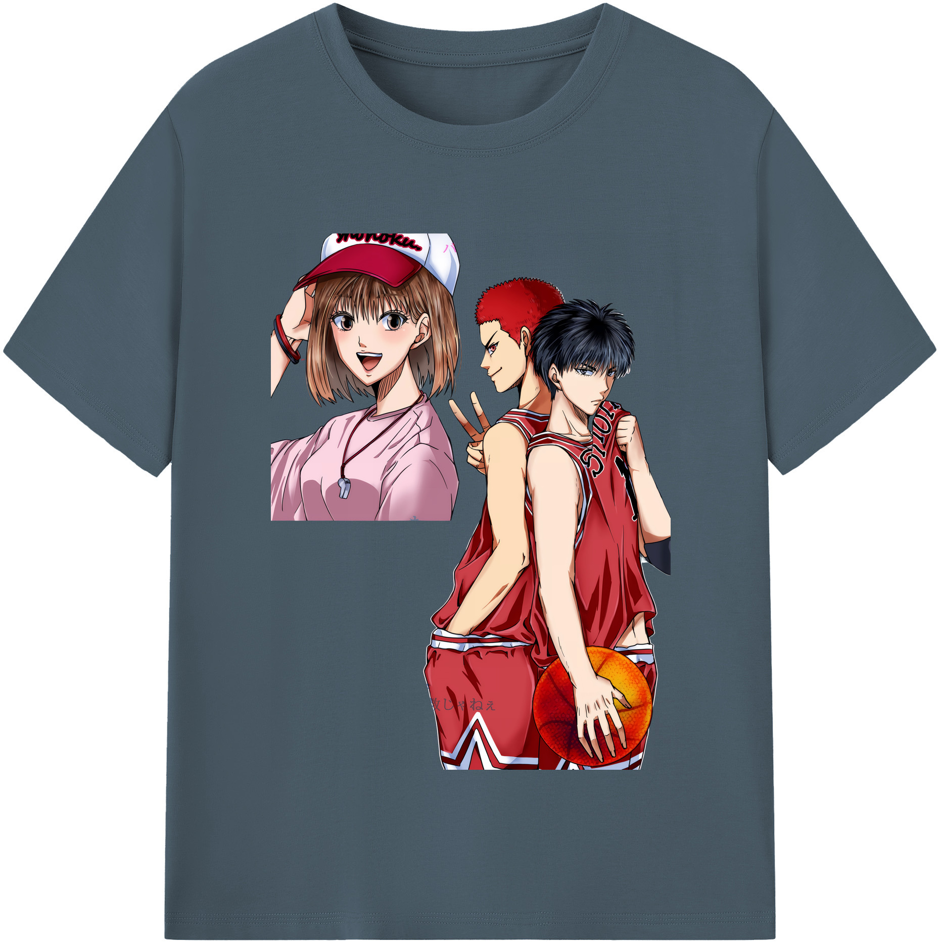SLAM DUNK／スラムダンク 綿100％半袖Tシャツ（フロントプリント）